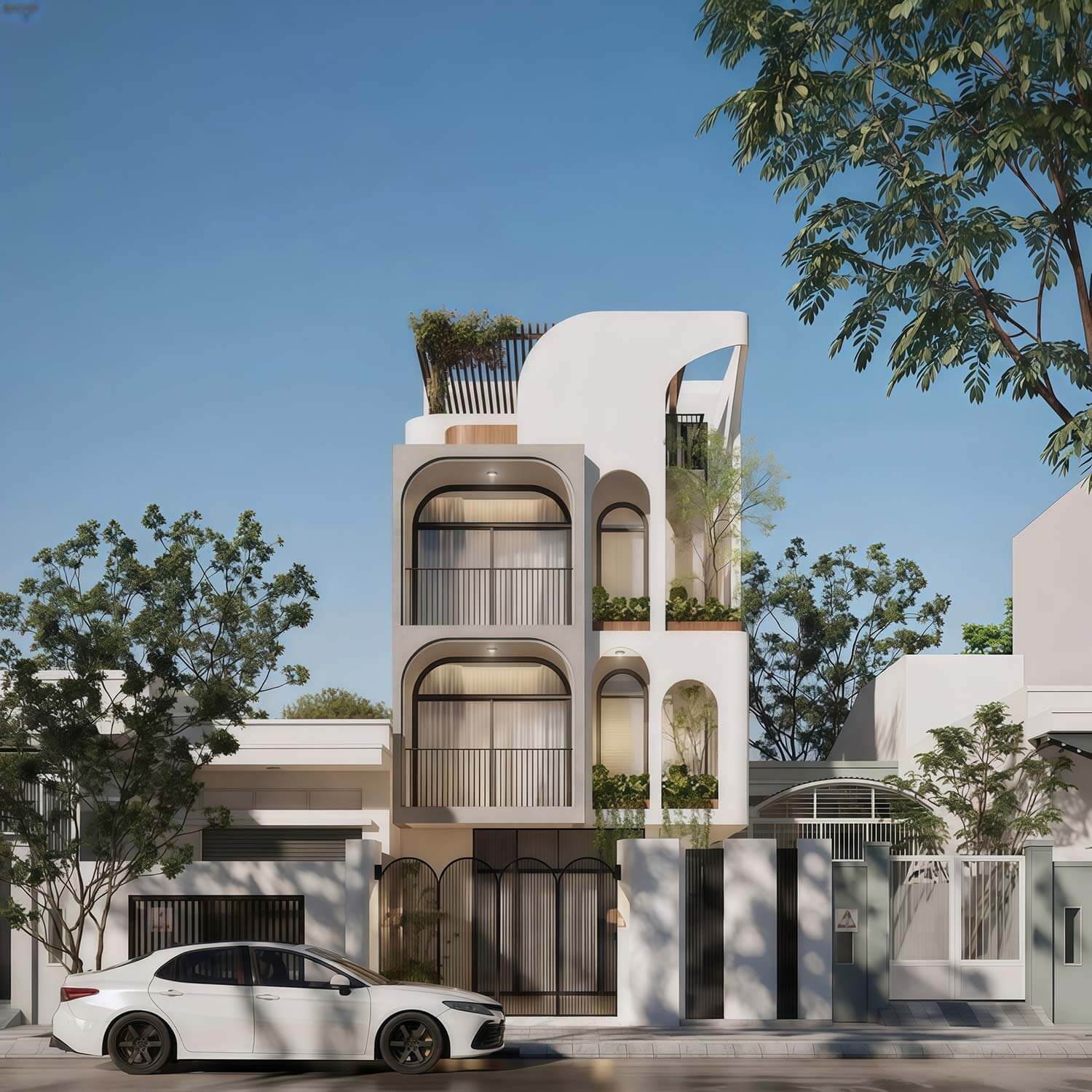 Mẫu nhà 6x20 4 tầng