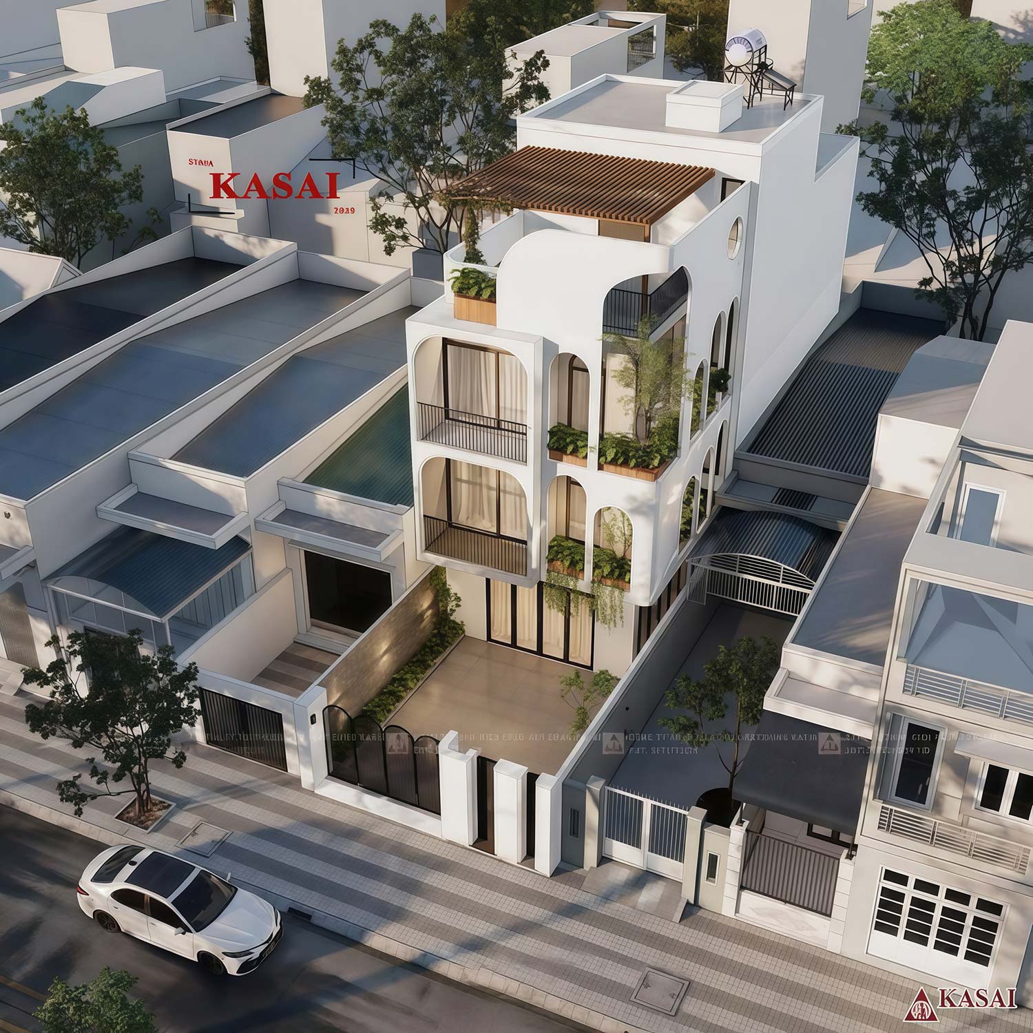 Mẫu nhà 6x20 4 tầng