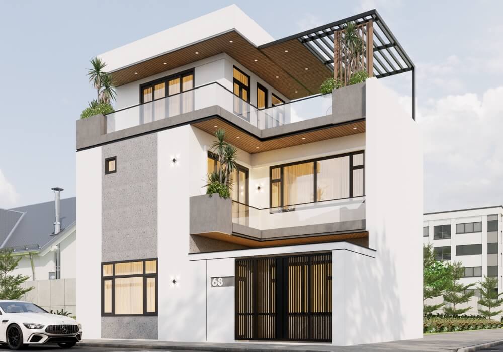 Nhà 3 tầng đẹp vừa kín đáo vừa thoáng sáng giữa phố