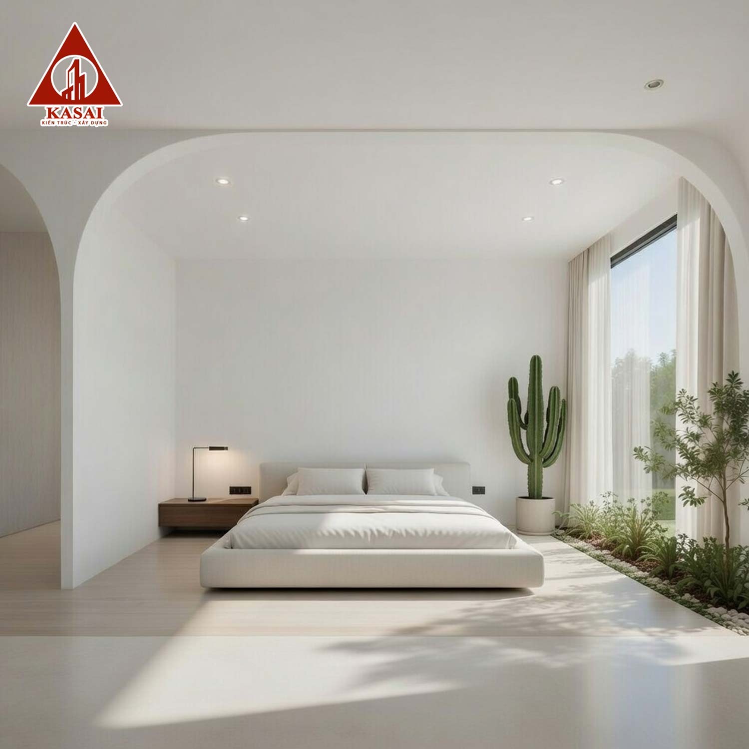 Phòng ngủ mẫu nhà 6x20 4 tầng