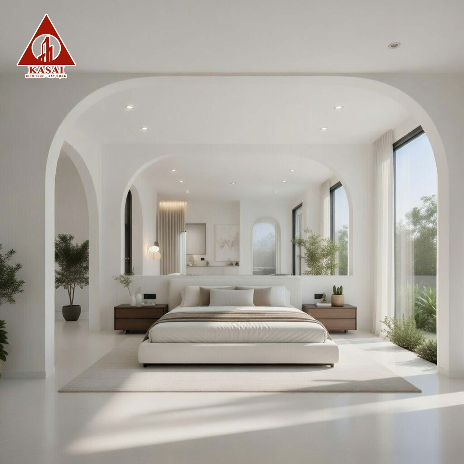 Phòng ngủ mẫu nhà 6x20 4 tầng