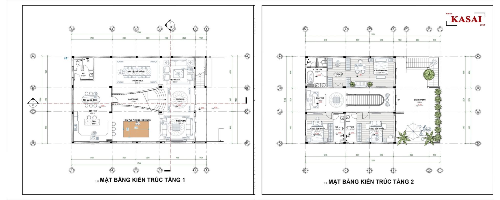 Bản vẽ thiết kế biệt thự mái Nhật 11mx17m 2 tầng