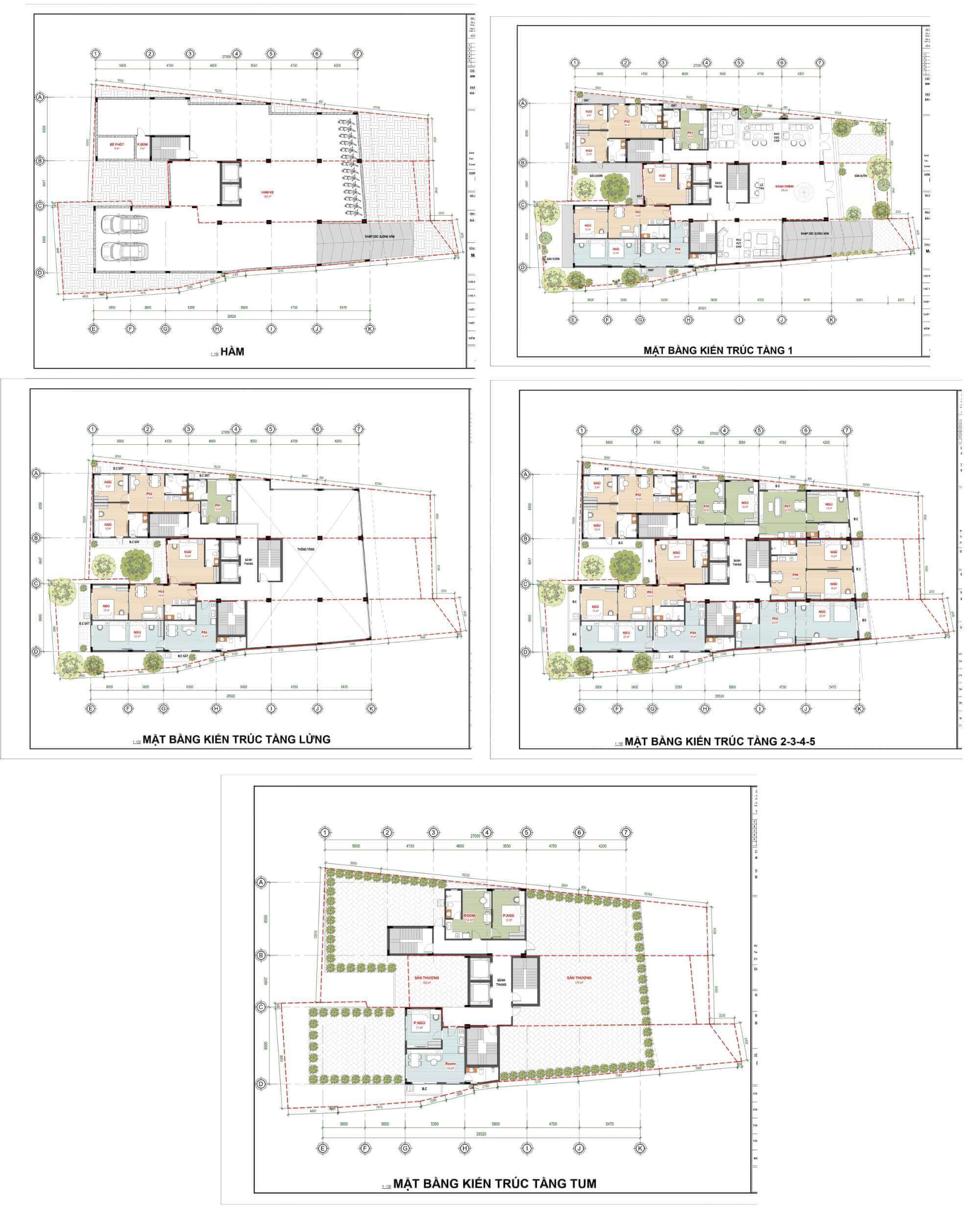 Bản vẽ thiết kế căn hộ 7 tầng Ngân Khánh Apartment