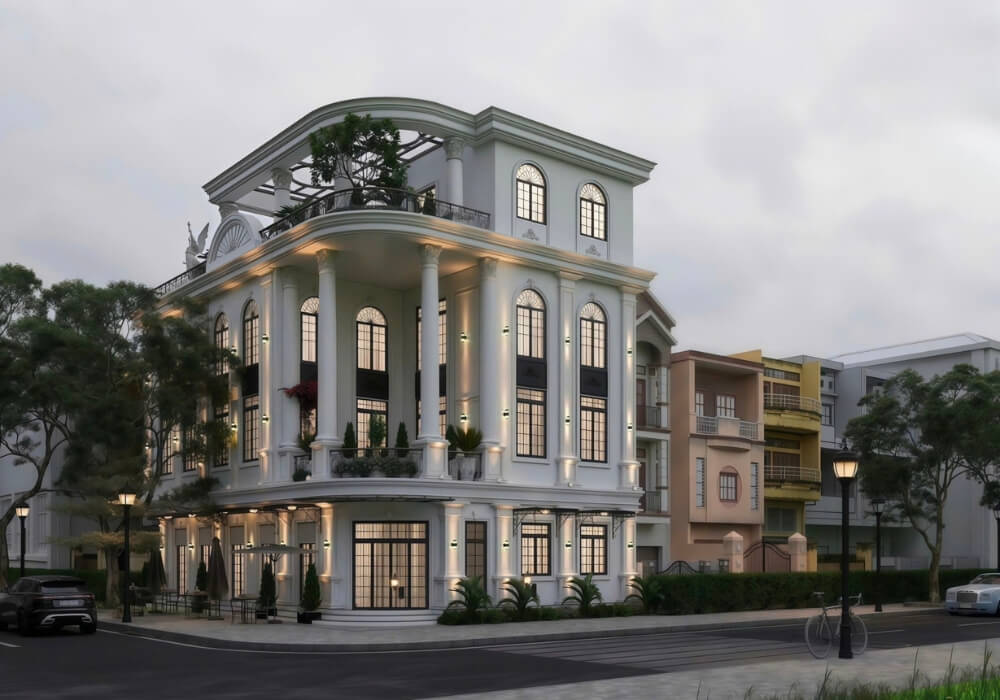 Biệt thự tân cổ điển 4 tầng kiểu Pháp đầy sự cao cấp và có gu