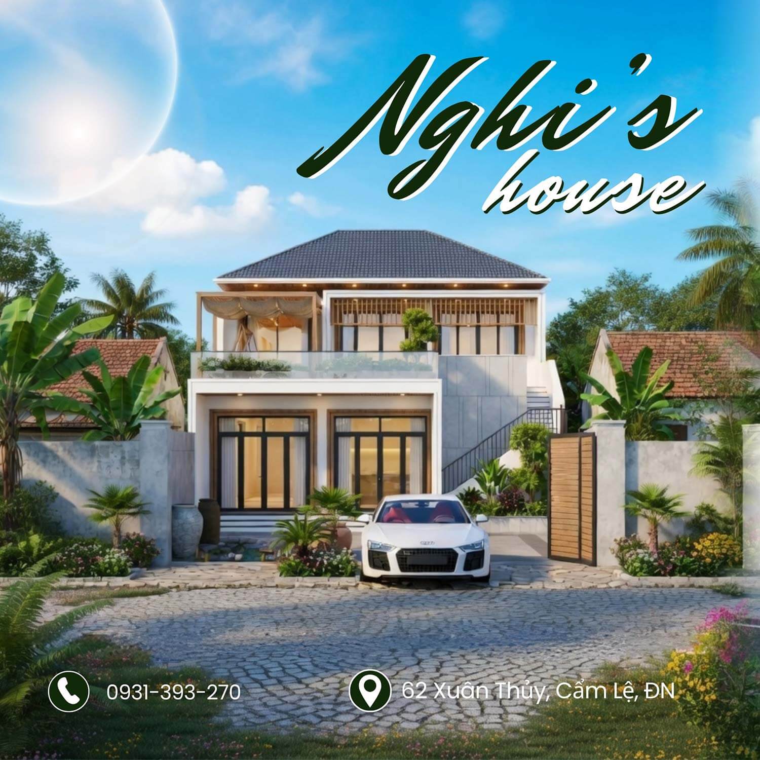 Biệt thự mái Nhật 11mx17m 2 tầng