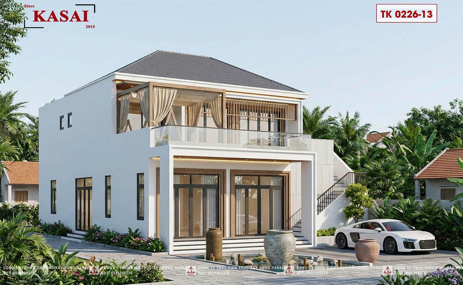 Biệt thự mái Nhật 11mx17m 2 tầng