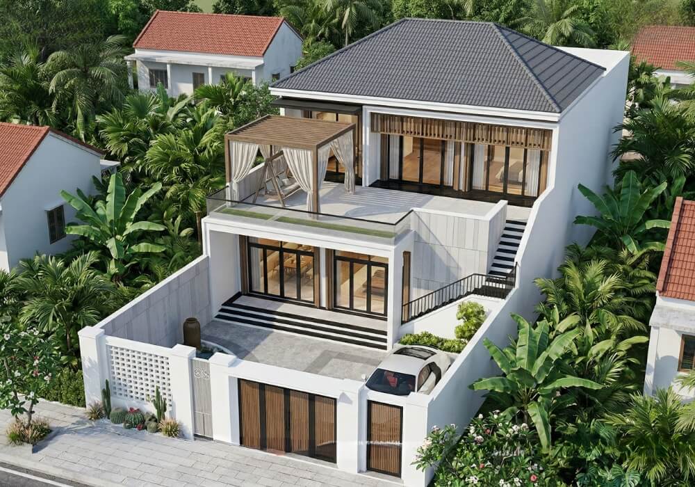 Biệt thự mái Nhật 11mx17m đầy sự nghỉ dưỡng