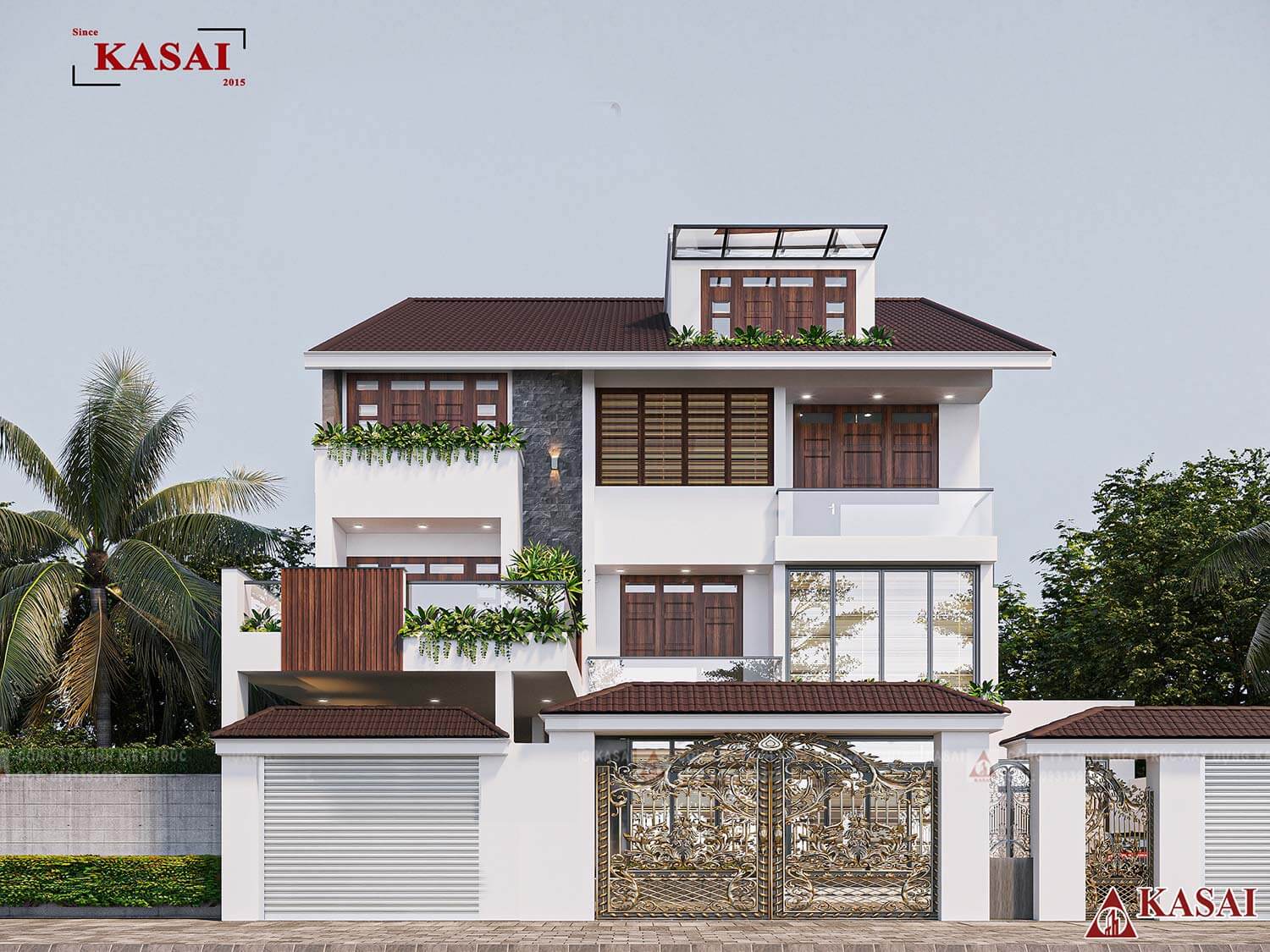 Biệt thự mái Nhật tone màu lạ