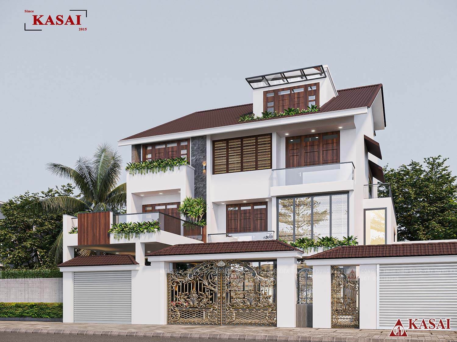 Biệt thự mái Nhật tone màu lạ