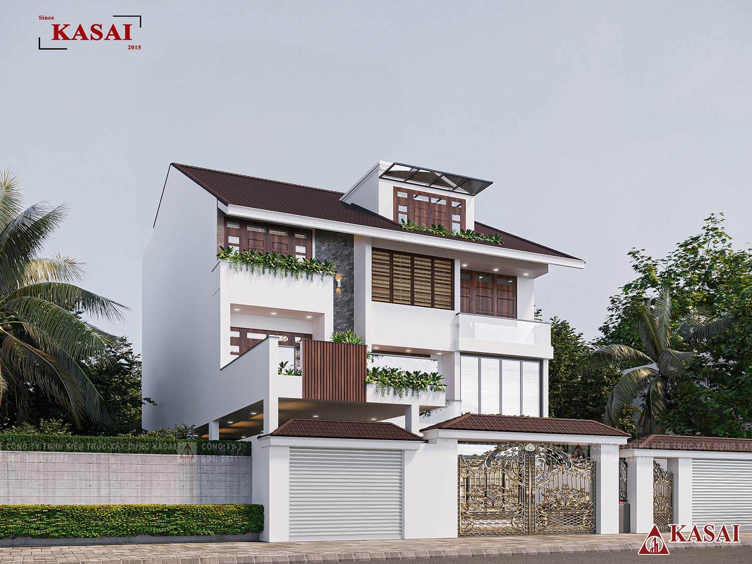 Biệt thự mái Nhật tone màu lạ