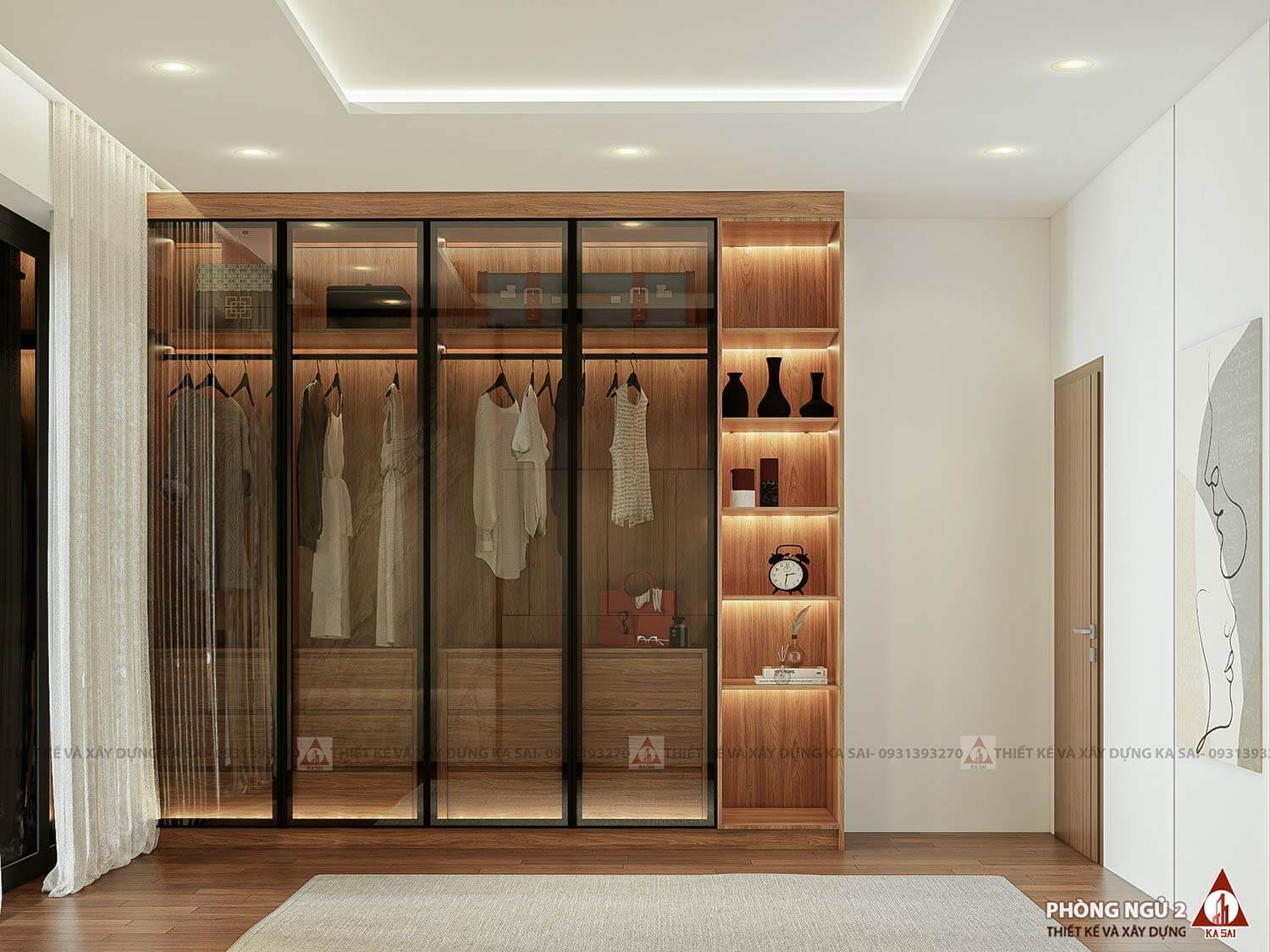 Phòng ngủ 2 biệt thự mái Nhật 11mx17m 2 tầng