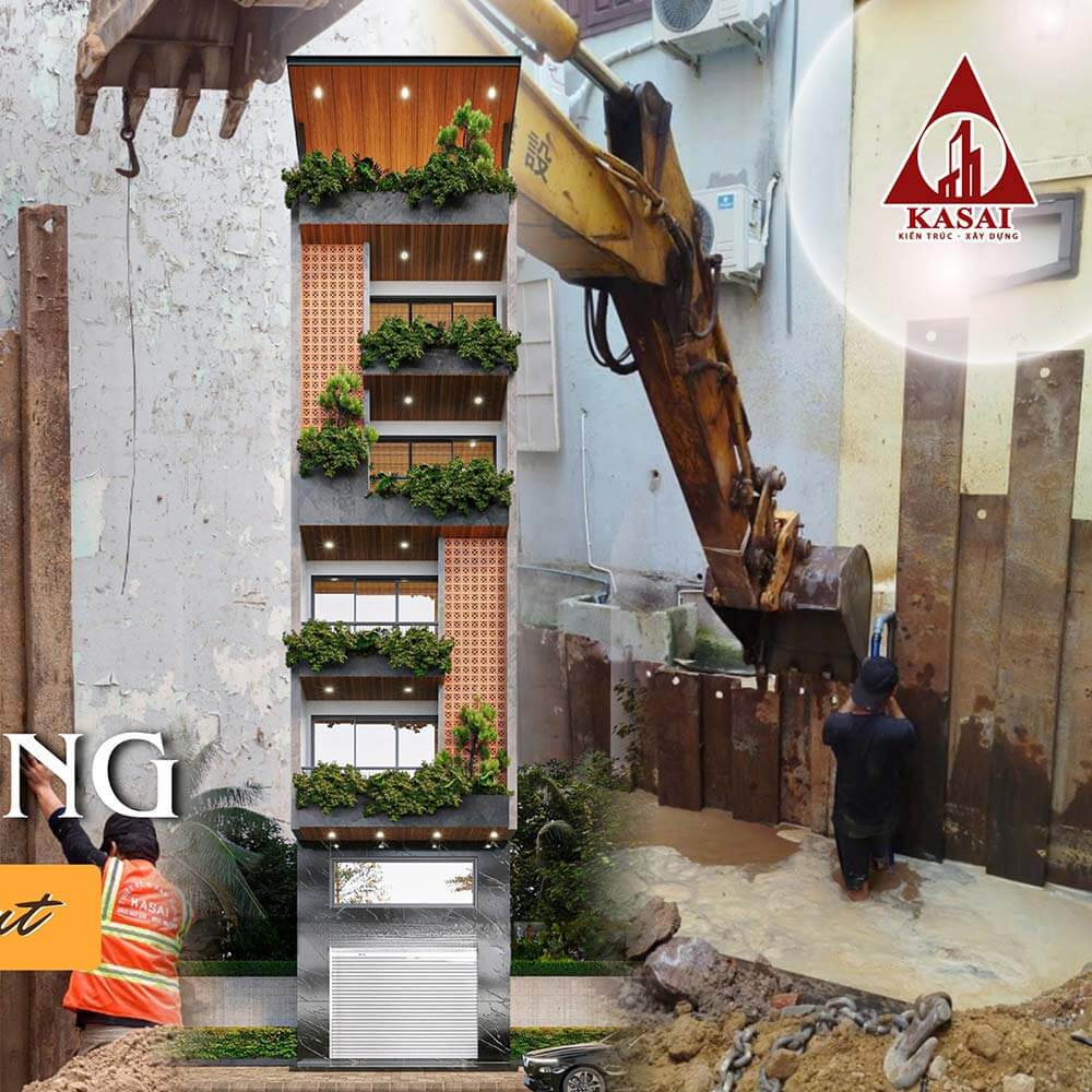 [Tiến độ thi công] Ép cừ căn hộ cho thuê Mr Hung