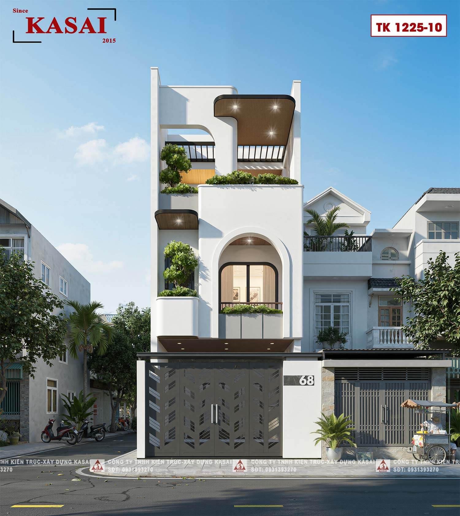 Mẫu nhà ống 3 tầng 80m2