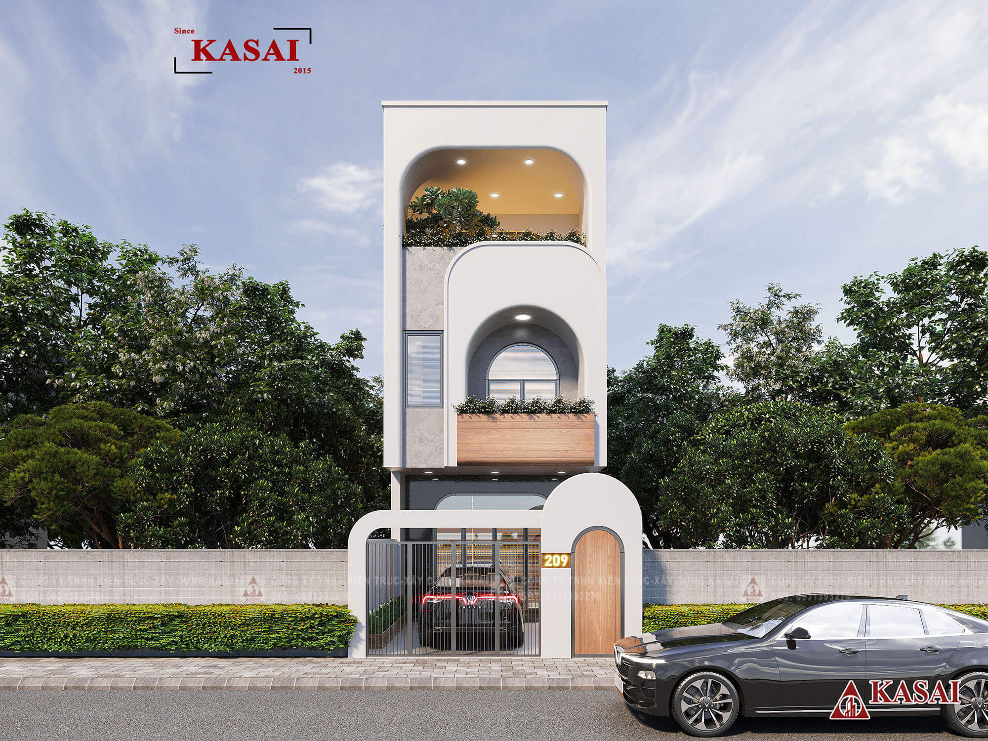 Mẫu nhà ống 3 tầng 80m2 4 phòng ngủ