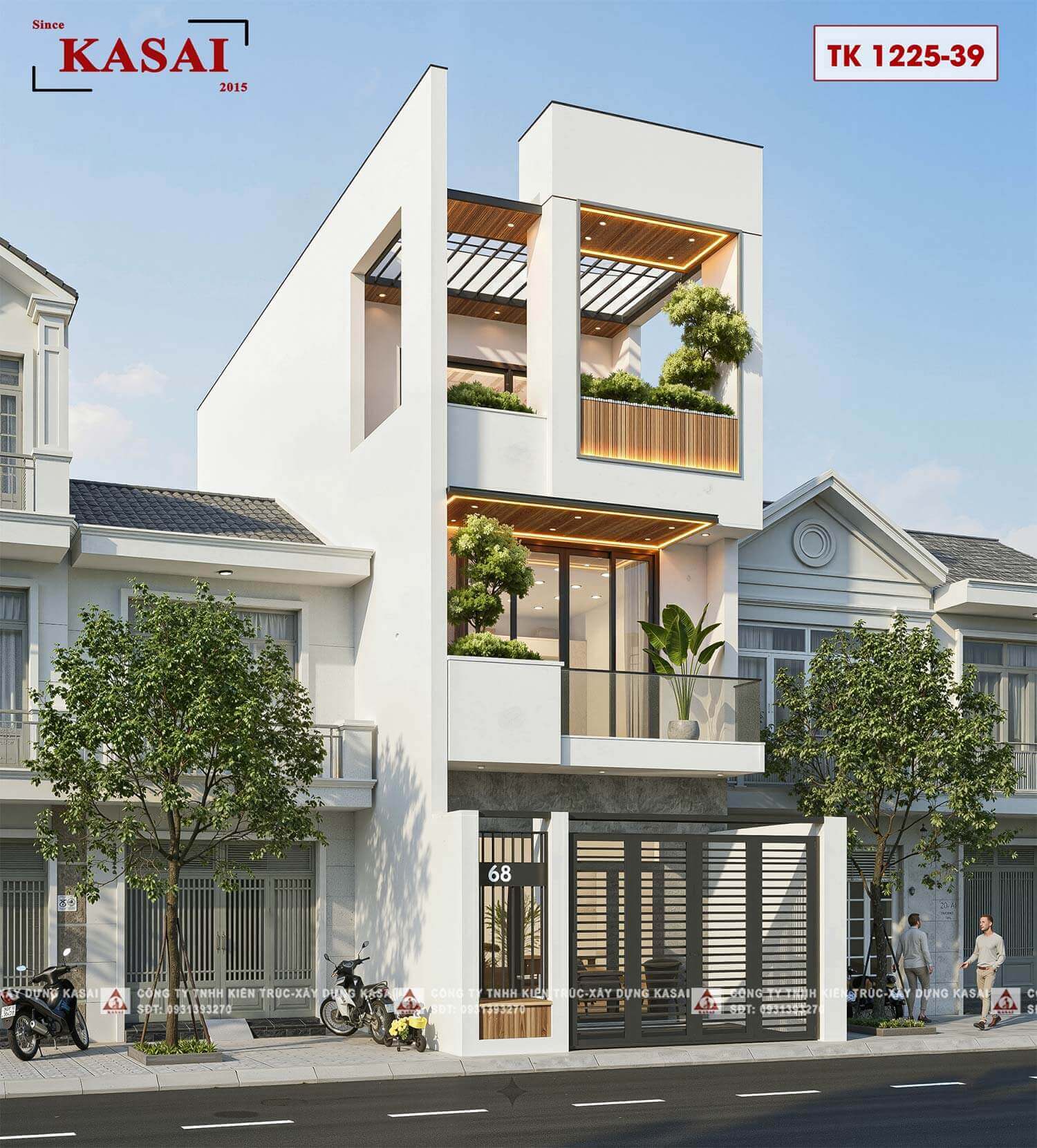 Mẫu nhà ống 3 tầng 80m2