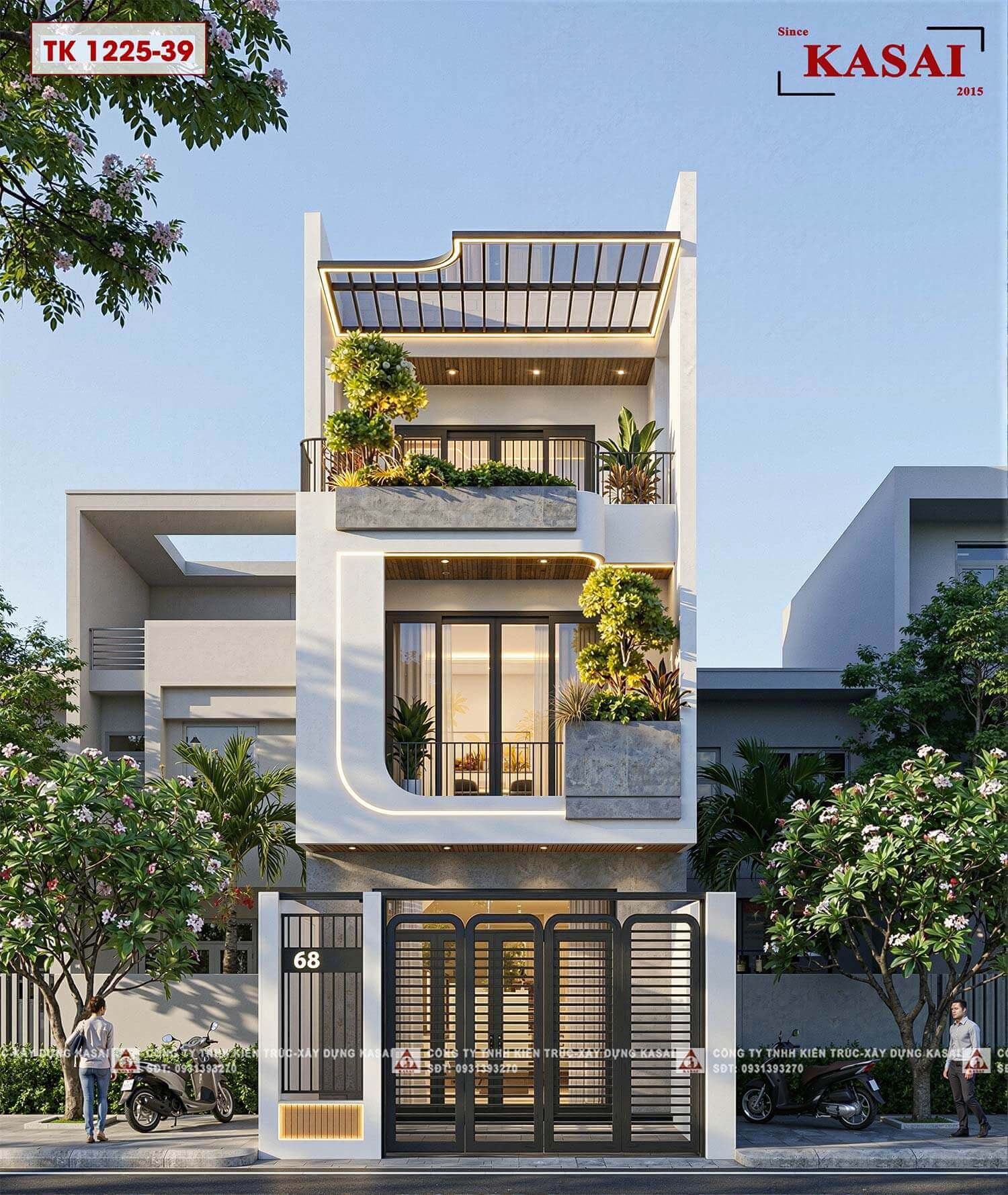 Mẫu nhà ống 3 tầng 80m2