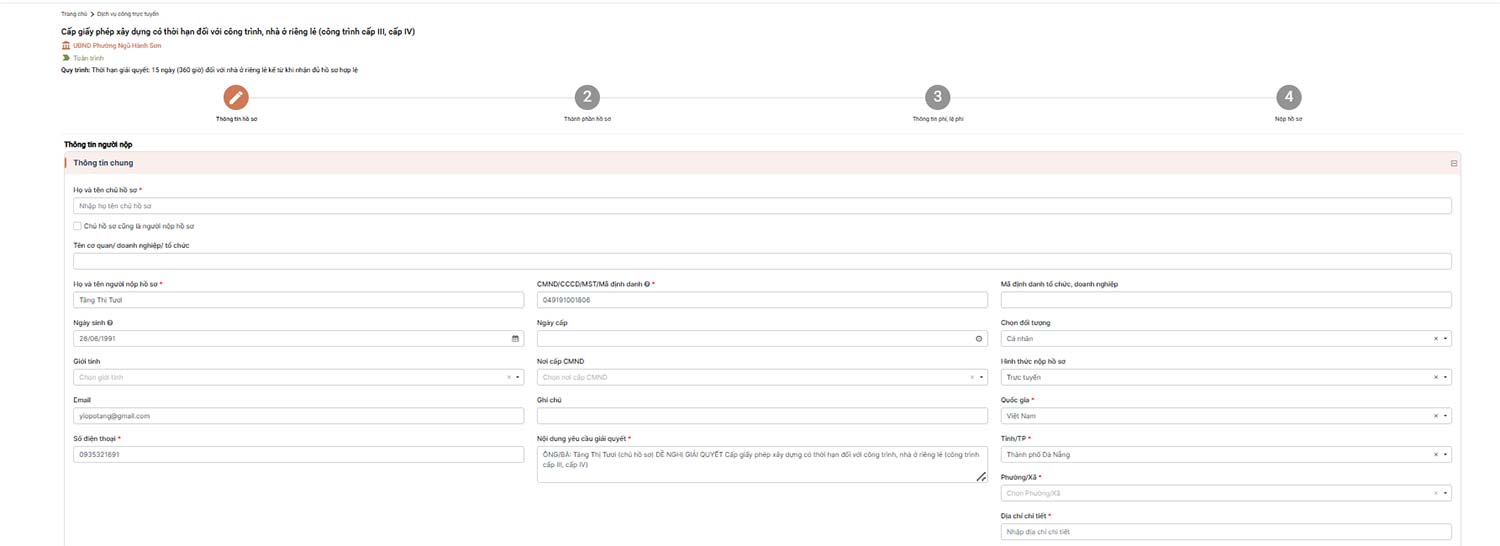Nộp hồ sơ xin cấp phép xây dựng Đà Nẵng