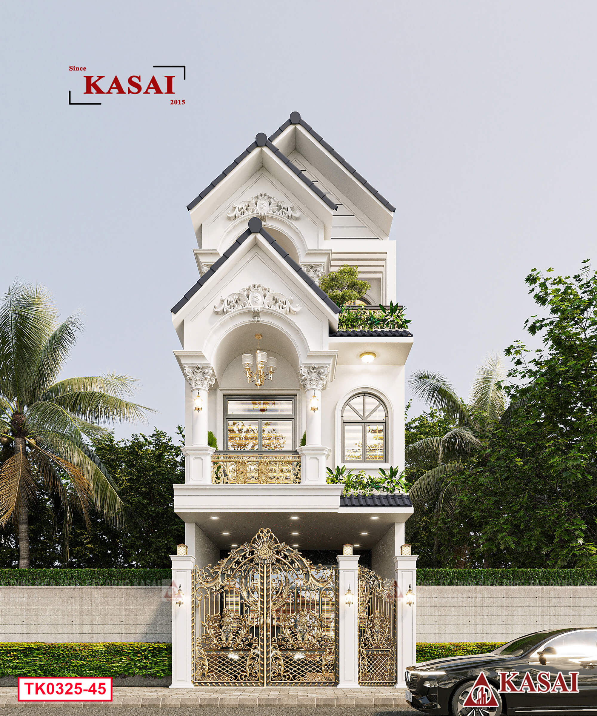 Nhà 3 tầng tân cổ điển