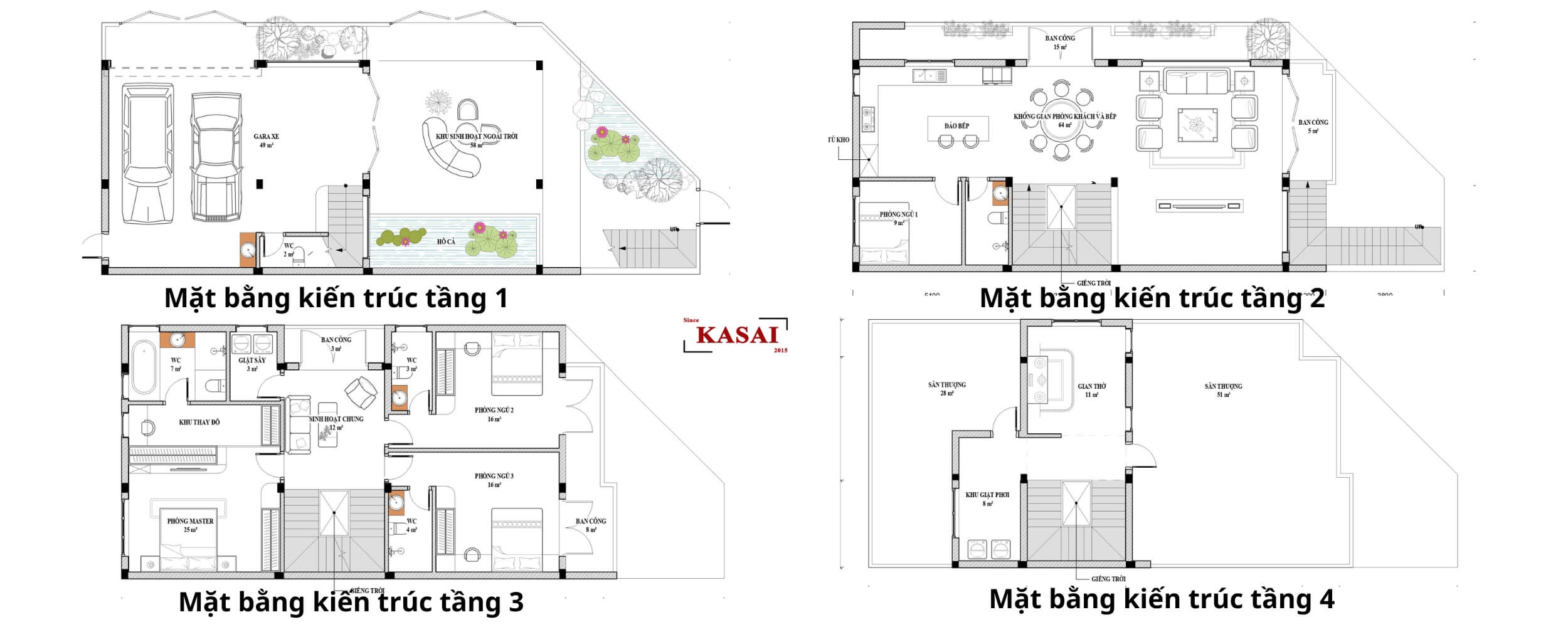Bản vẽ thiết kế nhà lô góc 2 mặt tiền 4 tầng