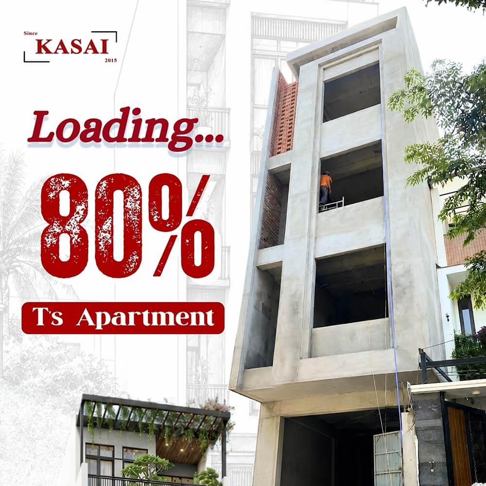 [Tiến độ thi công] T’s Apartment xây thô 80%