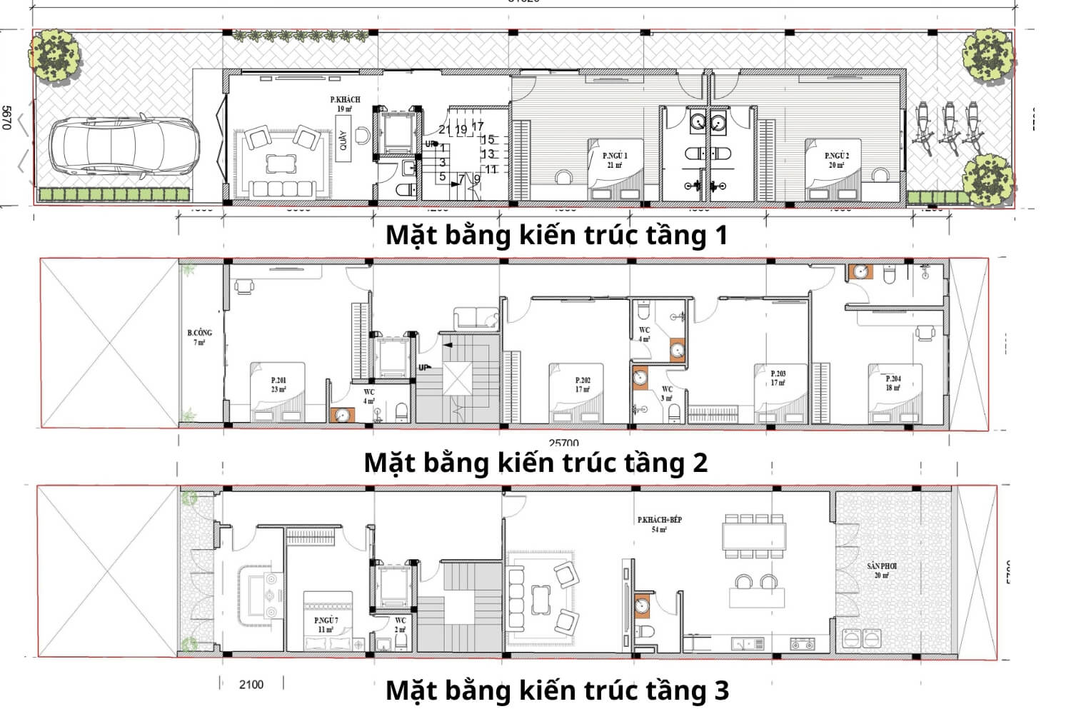Mặt bằng nhà phố kết hợp phòng trọ cho thuê