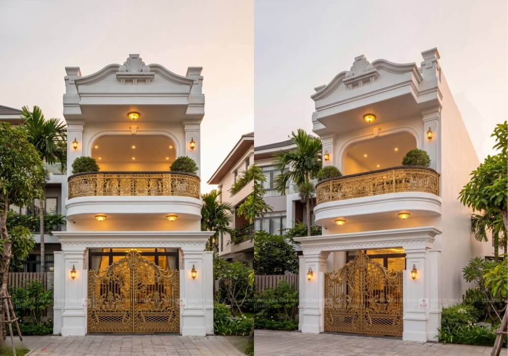 Nhà tân cổ điển 2 tầng 5×20 mang khí chất ngút ngàng