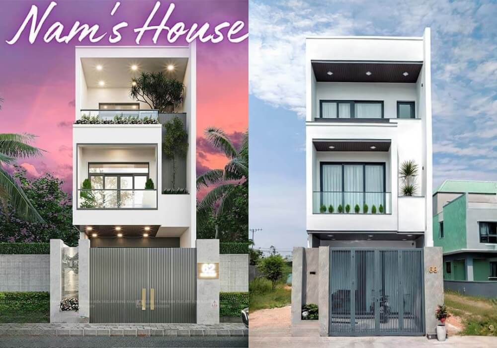 Nhà đẹp 3 tầng tối giản được thi công trọn gói tại Đà Nẵng