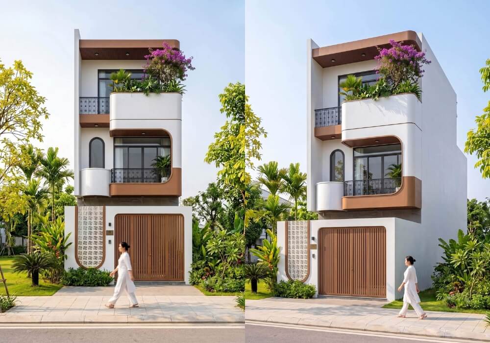 Thiết kế nhà 5×15 3 tầng đẹp sang hút mắt